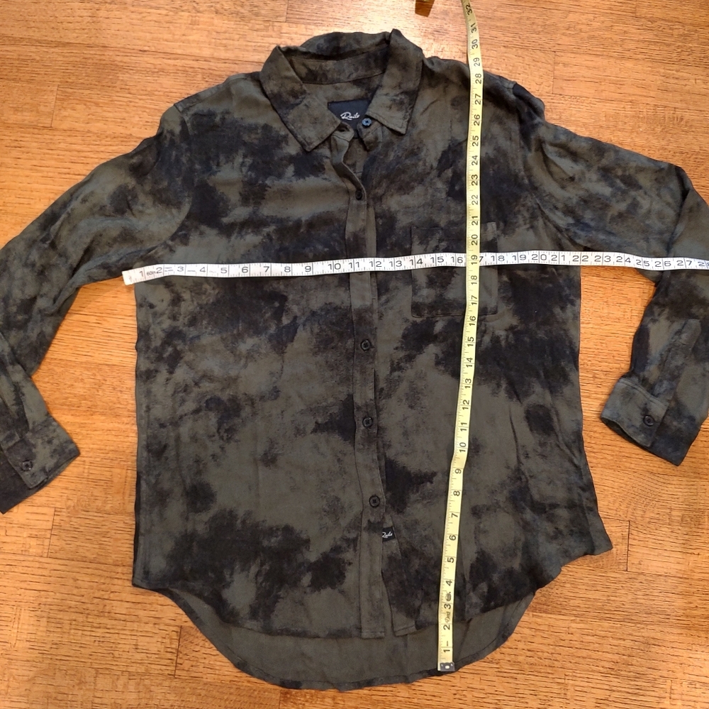 Rails Long Sleeve Hunter Olive Tie Dye Women’s Shirt Black M - Picture 8 of 12